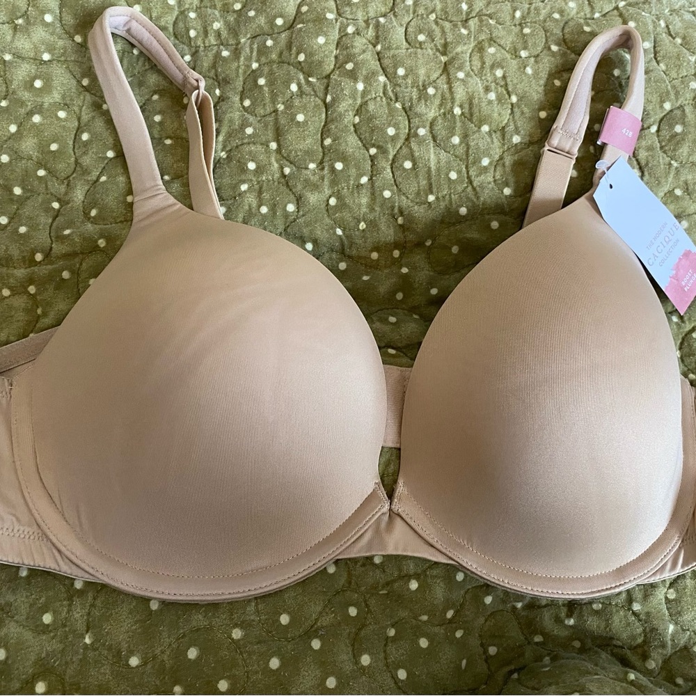 NWT Lane Bryant Cacique Boost Plunge Nude Bra 42B